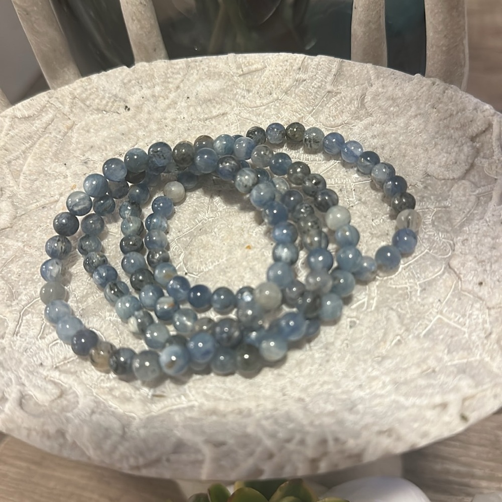 House of Gems ๐ Natural Blue Kyanite ๐ง๐ท 6mm Bracelet Gemstone Jewelry - Picture 6 of 6